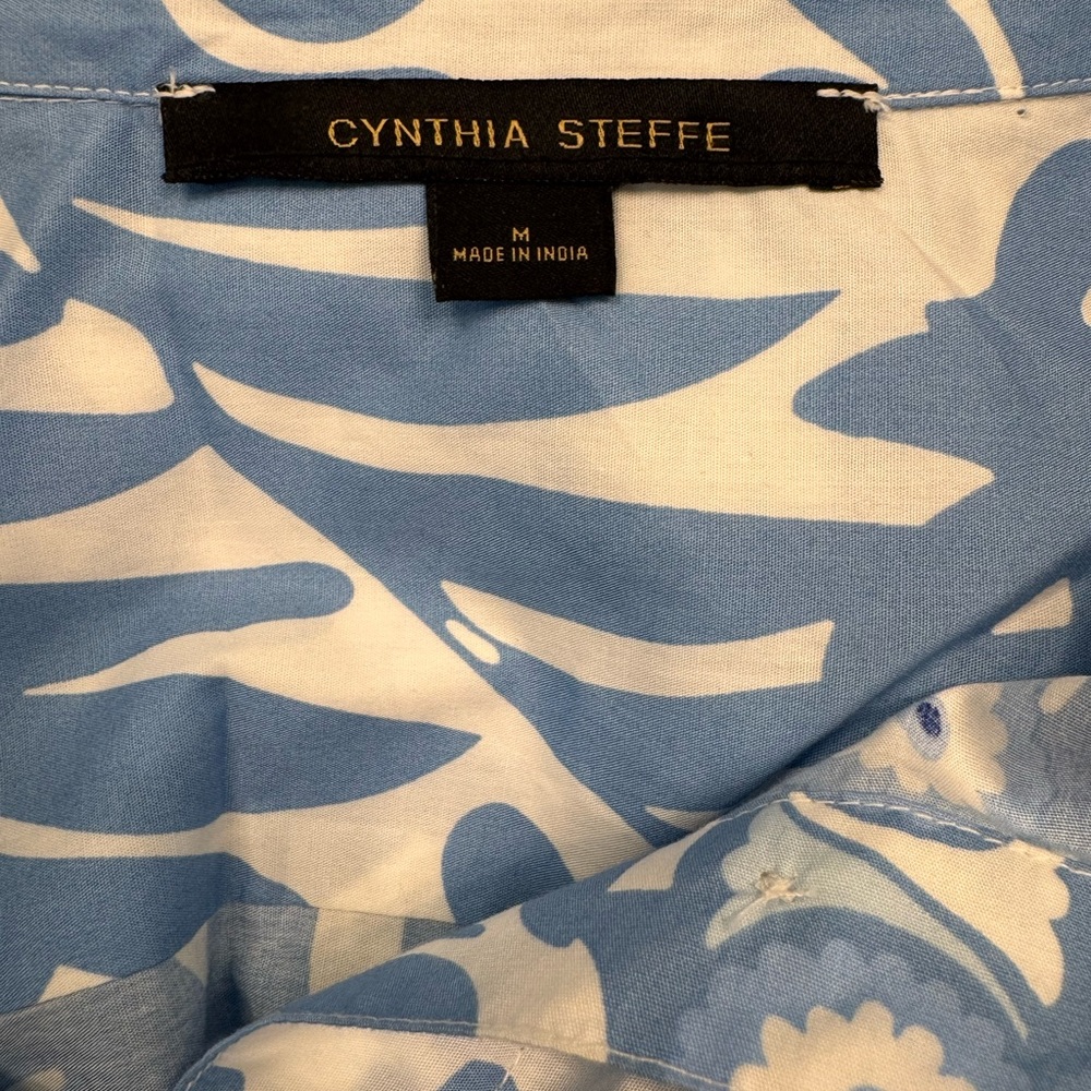 Blue and Cream Patterned Dress - Picture 3 of 3
